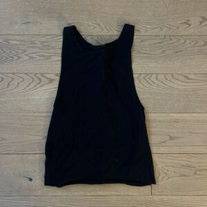 Yogalicious Lace Up Black Work Out Active Wear Tank Top Pilates Princess Size M